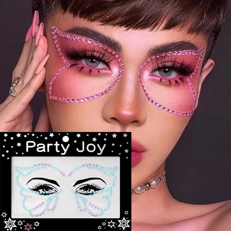 3D Oči, Tvár make-up Dočasné Tetovanie Samolepiace Strany Festival Dekorácie Tvár, Telo, Farebné Diamanty, Perly Šperky Nálepky