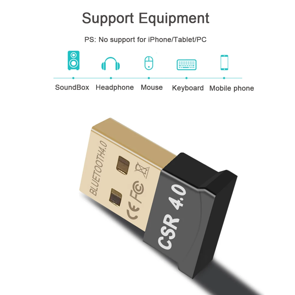 Mini USB Bluetooth-Kompatibilného Adaptéra V4.0 Duálny Režim Bezdrôtového Dongle CSR 4.0 USB 2.0 Audio Vysielač Prijímač pre systém Windows