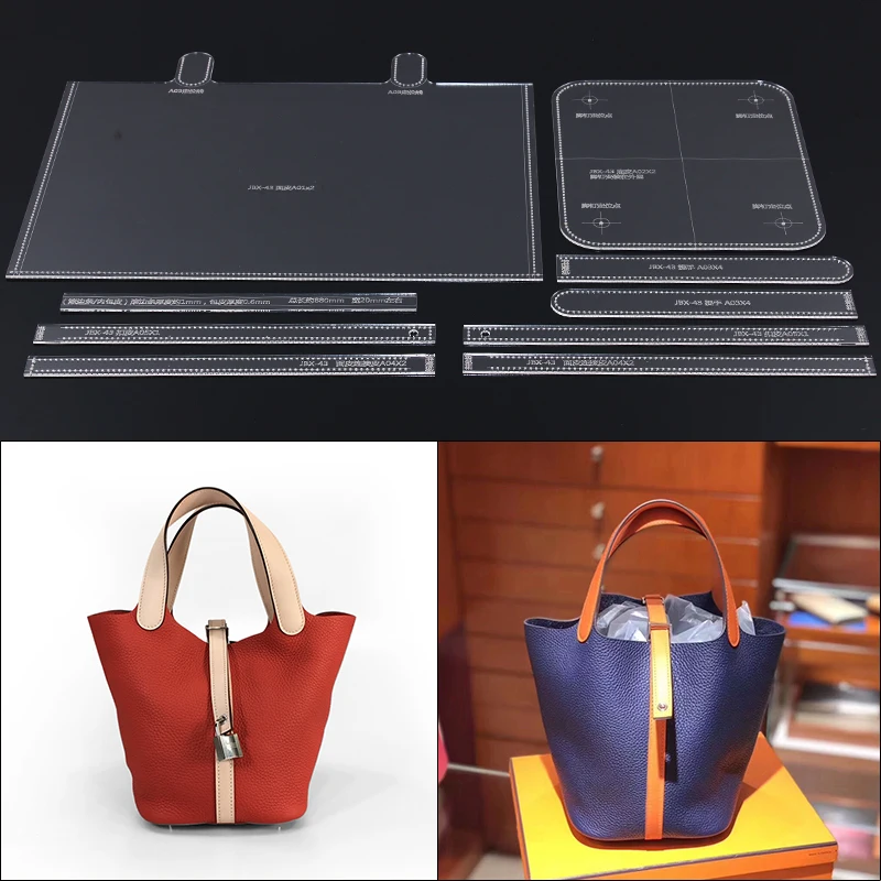 Veľkú kapacitu vedro package akryl odolné verzia DIY ručne vyrábané kožené verzia kabelka dizajn ženské formy 23x27x20cm